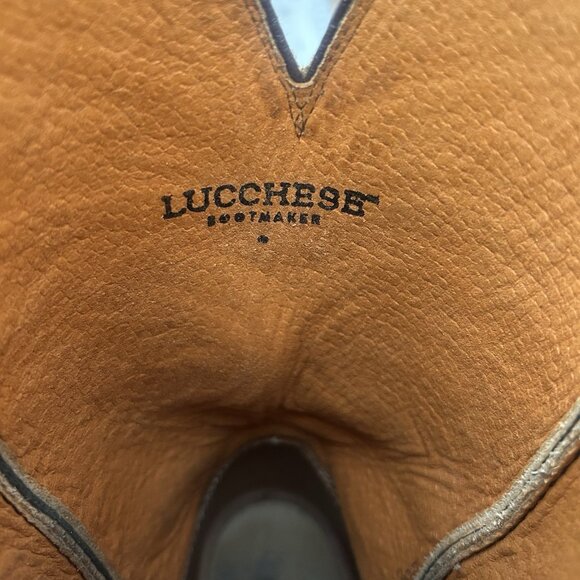 Lucchese CL1028 Ostrich Square Toe Western Cowboy Boots Mens 8.5 D - Picture 9 of 12